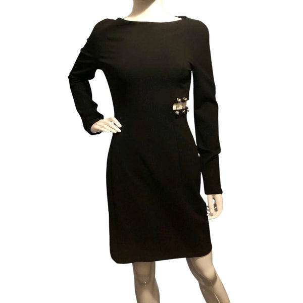 Versace Versus Black Cut Out Long Sleeve Bodycon Dress, UK Size 12 - V & G Luxe Boutique