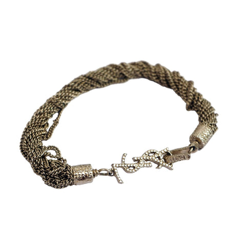 YSL Saint Laurent Brand New Gold Lou Lou Twisted Chains Logo Bracelet - V & G Luxe Boutique