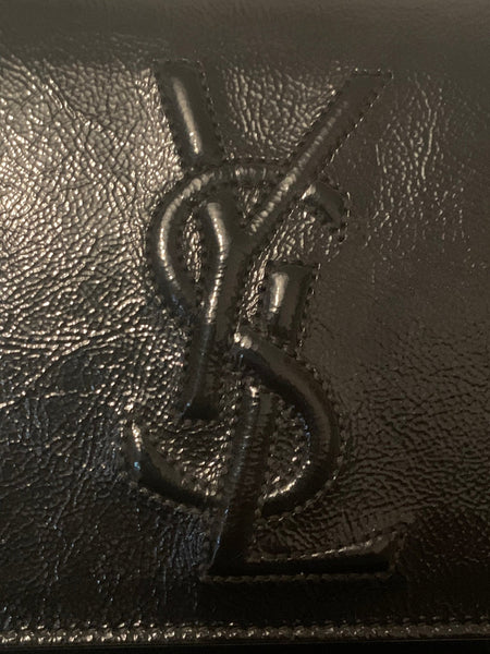 YSL Yves Saint Laurent Belle De Jour Blue Glitter Clutch Bag - V & G Luxe Boutique