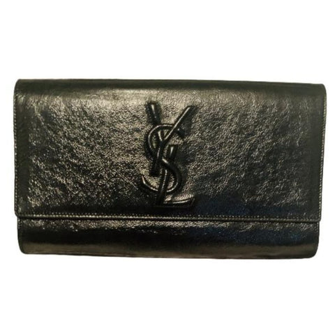 YSL Yves Saint Laurent Belle De Jour Blue Glitter Clutch Bag - V & G Luxe Boutique
