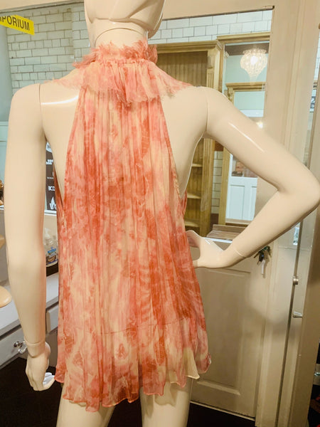 Zimmerman Brand New Winsome Pink Silk Ruffle Top, UK Size 10 - V & G Luxe Boutique