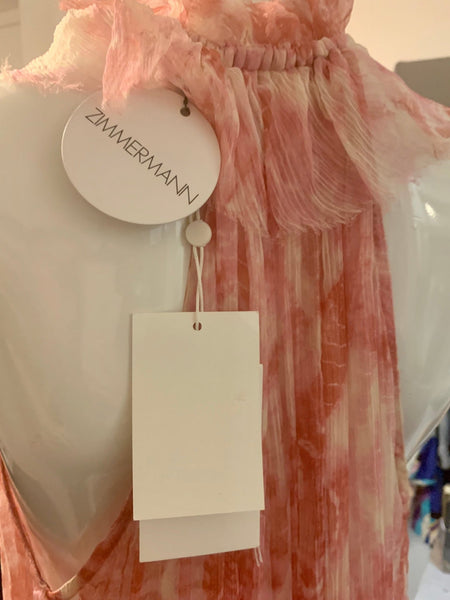 Zimmerman Brand New Winsome Pink Silk Ruffle Top, UK Size 10 - V & G Luxe Boutique