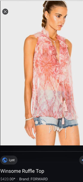 Zimmerman Brand New Winsome Pink Silk Ruffle Top, UK Size 10 - V & G Luxe Boutique