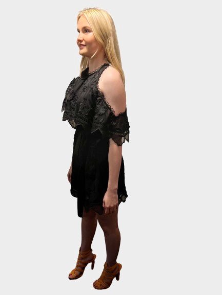 Zimmermann Mercer Black Silk Chiffon Playsuit, UK Size 10 / 12 (Size 2) - V & G Luxe Boutique